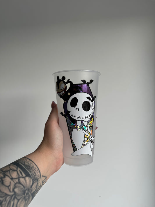 Skellington coffin cold cup