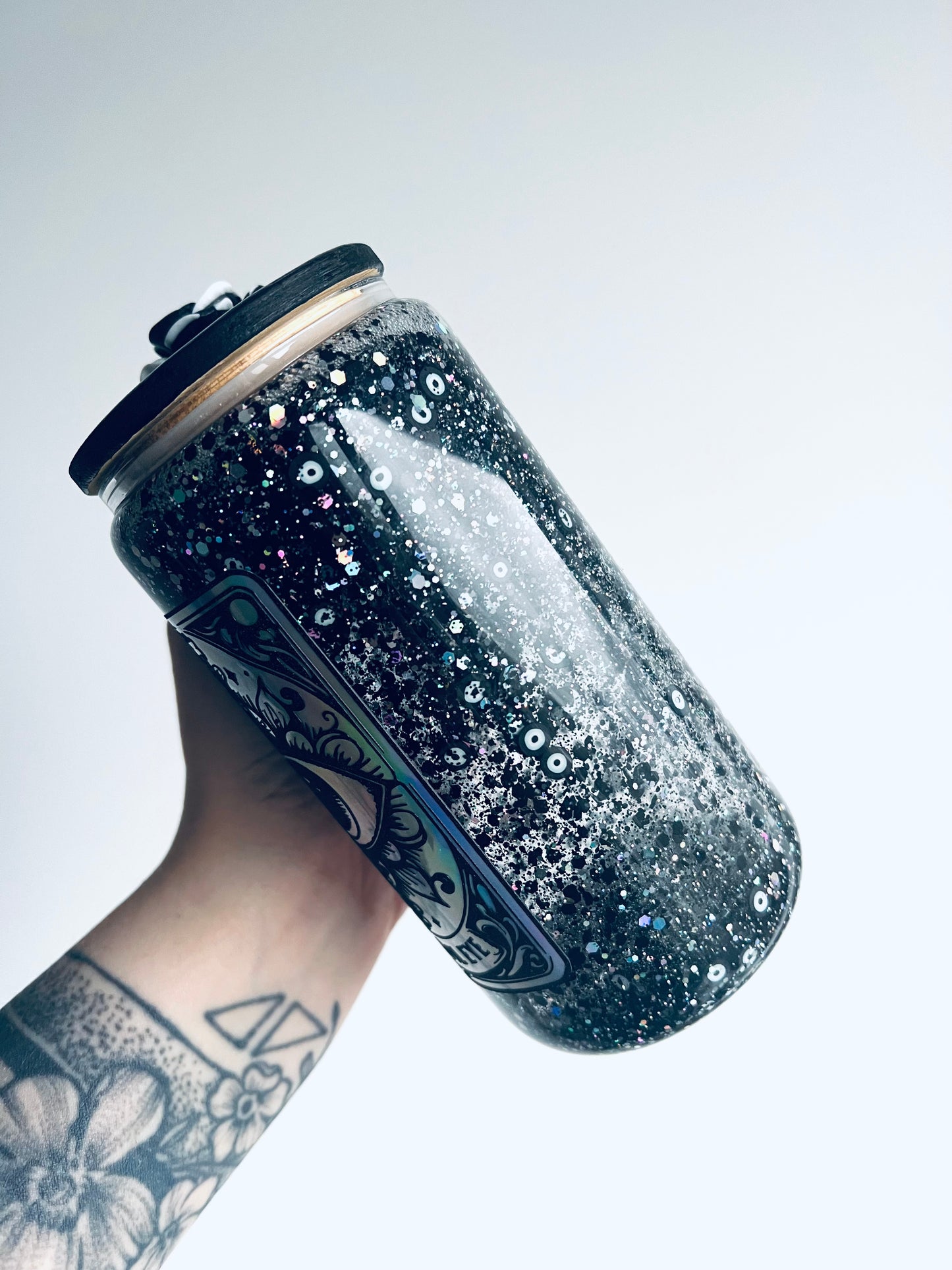 Black Evil Eye Snowglobe Tumbler