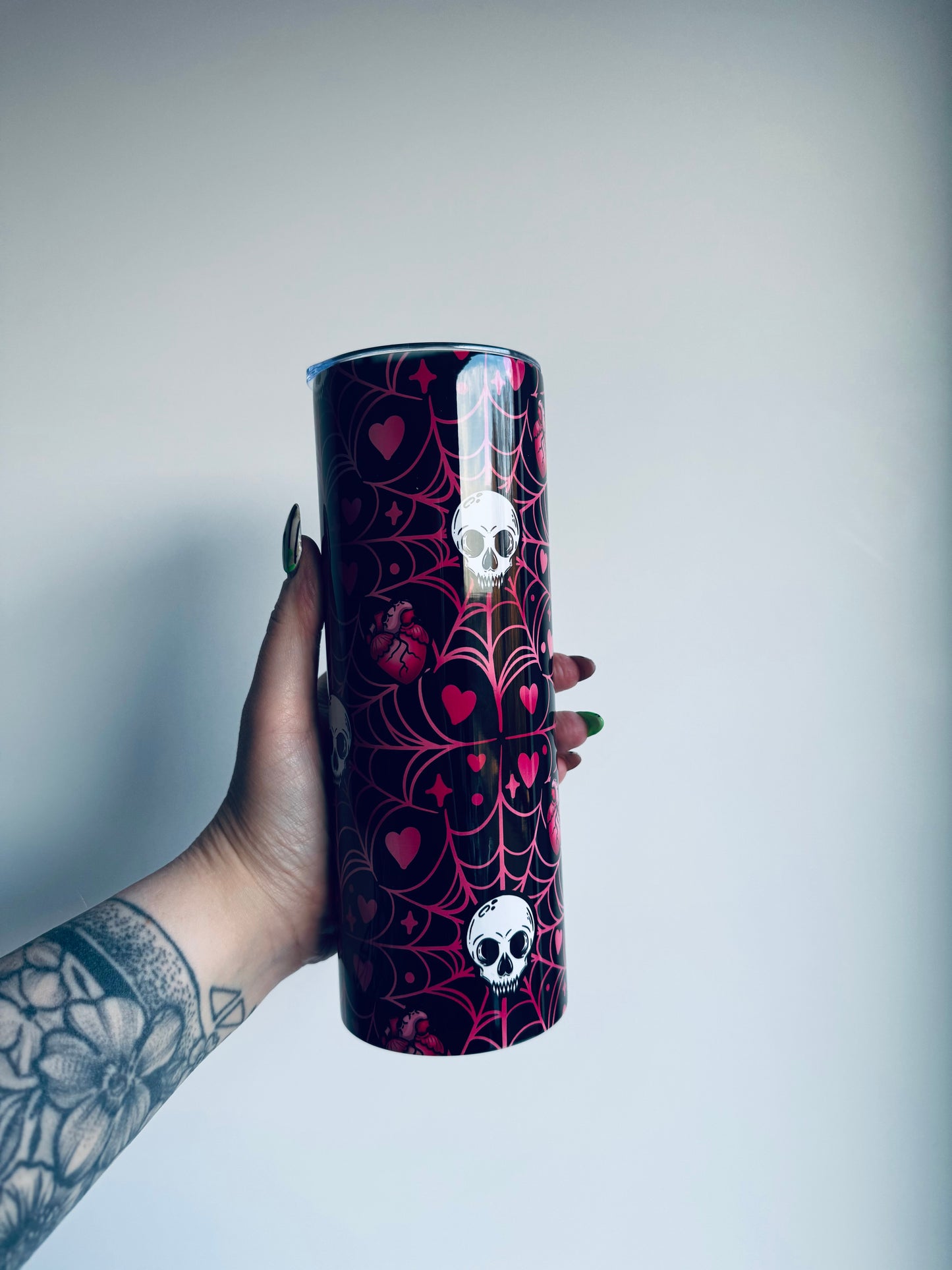 Spooky black and pink Tumbler