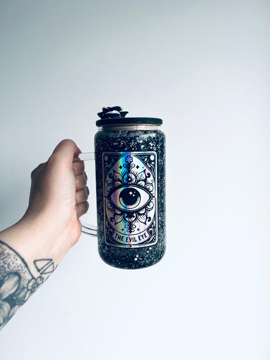 Black Evil Eye Snowglobe Tumbler