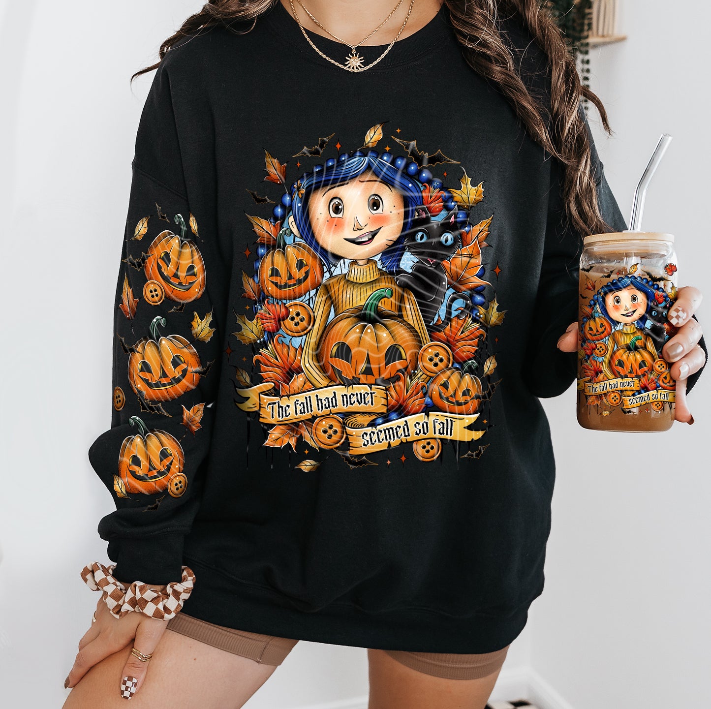 Fall Button Girl Sweatshirt